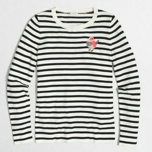 SPRING SALEJ Crew Striped Bird Sweater
